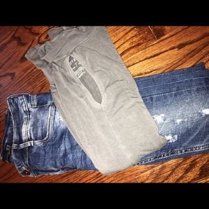 Soft and SEXY mock neck cut out shirt